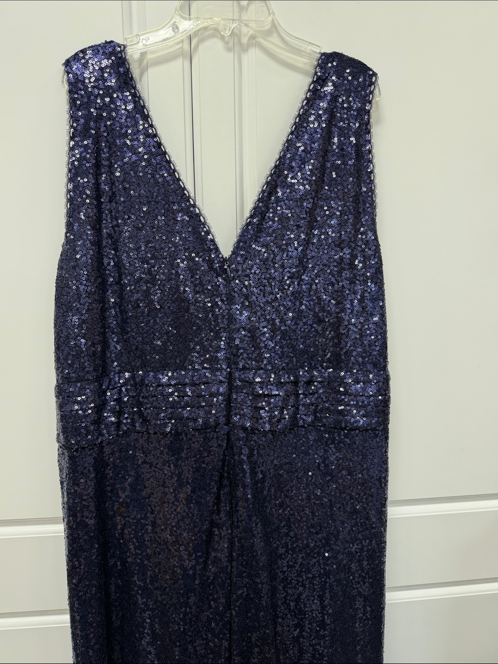 Kate Kasin Dark Blue Sequin Gown. Size 18W. New. - Picture 5 of 17